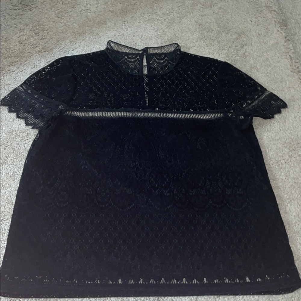 Black Velvet Lace Top by Laundry size Small